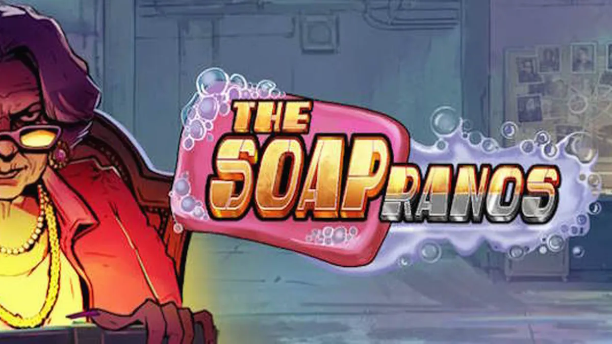 Giao diện trò chơi slot Soapranos với phong cách neon kịch tính